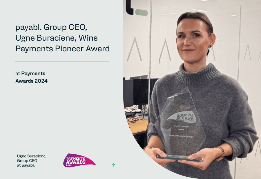 payabl. Group CEO, Ugne Buraciene, Wins Payments Pioneer Award at Payments Awards 2024